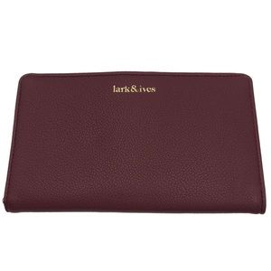 Lark & Ives Women's Continental Snap Vegan Leather Wallet Wine Red